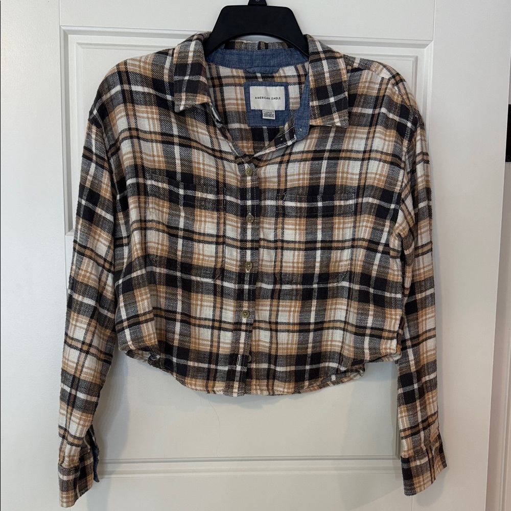 American Eagle Cropped Flannel